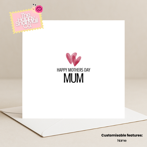 Two Hearts Happy Mothers Day (Customisable)