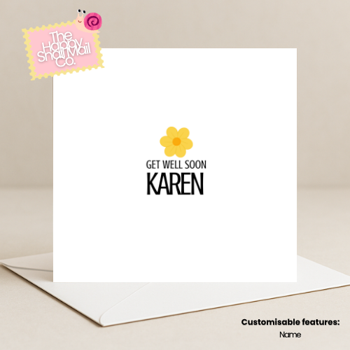 Flower Get Well Soon Card (Customisable)