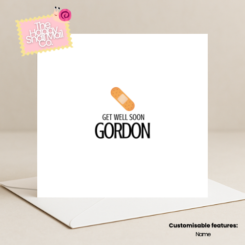 Plaster Get Well Soon Card (Customisable)