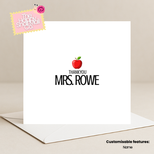 Apple Thankyou Card (Customisable)