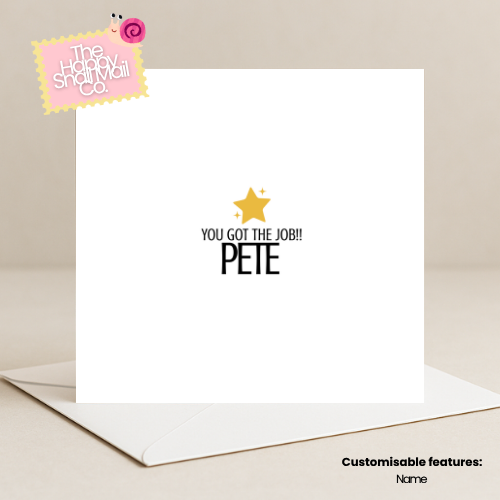 Star You Got The Job Card (Customisable)