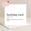 Dictionary Birthday Card