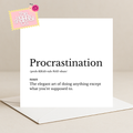 Dictionary Procrastination Card