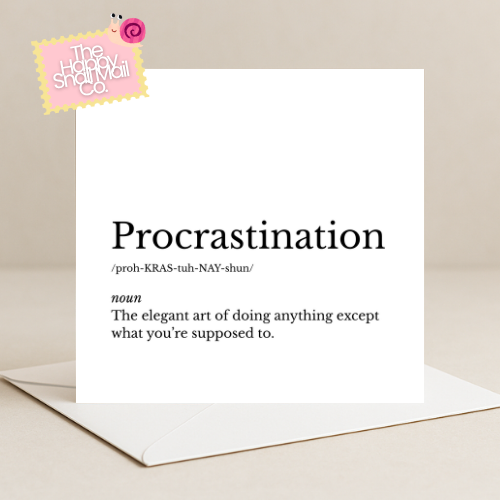 Dictionary Procrastination Card