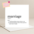 Dictionary Marriage Card