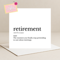 Dictionary Retirement Card
