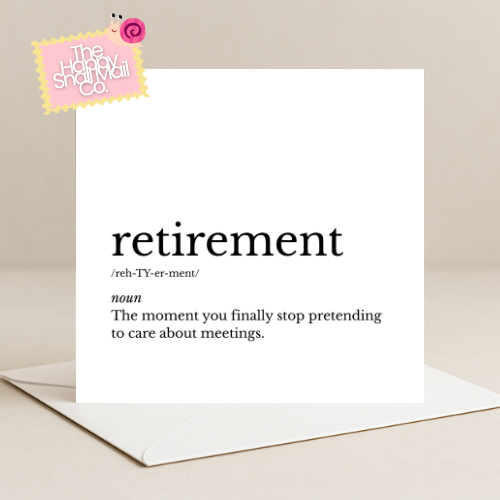 Dictionary Retirement Card