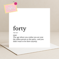 Dictionary Forty Card