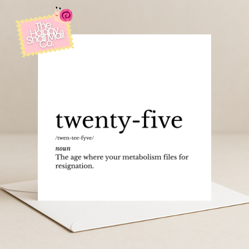 Dictionary Twenty-Five Card