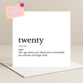 Dictionary Twenty Card