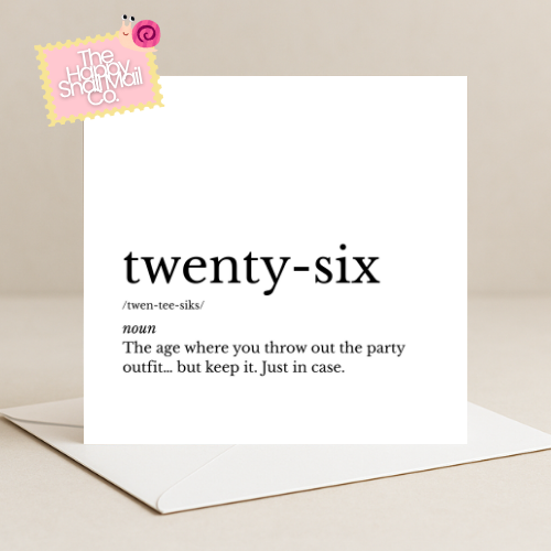 Dictionary Twenty-Six Card