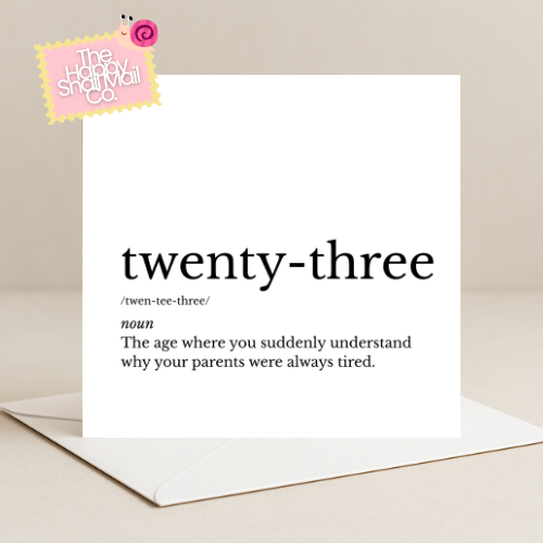 Dictionary Twenty-Three Card