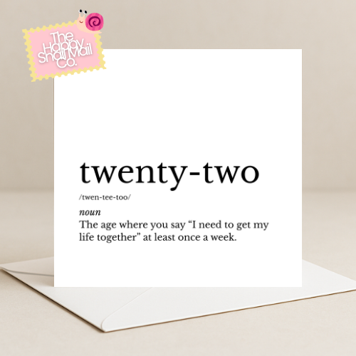 Dictionary Twenty-Two Card
