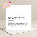 Dictionary Seventeen Card