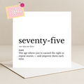 Dictionary Seventy-Five Card