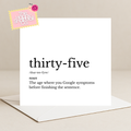 Dictionary Thirty-Five Card
