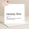 Dictionary Twenty-Five Card