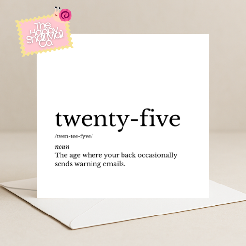 Dictionary Twenty-Five Card
