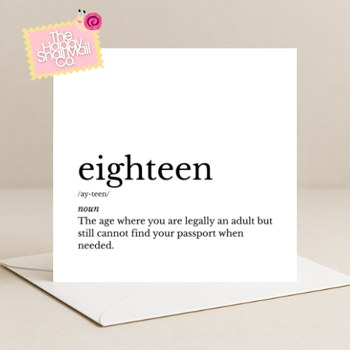 Dictionary Eighteen Card