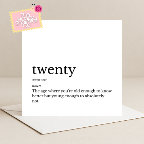 Dictionary Twenty Card