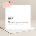 Dictionary Age Card