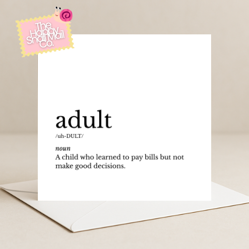 Dictionary Adult Card