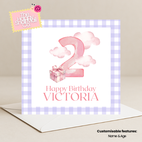 Gingham Present Card (Customisable)