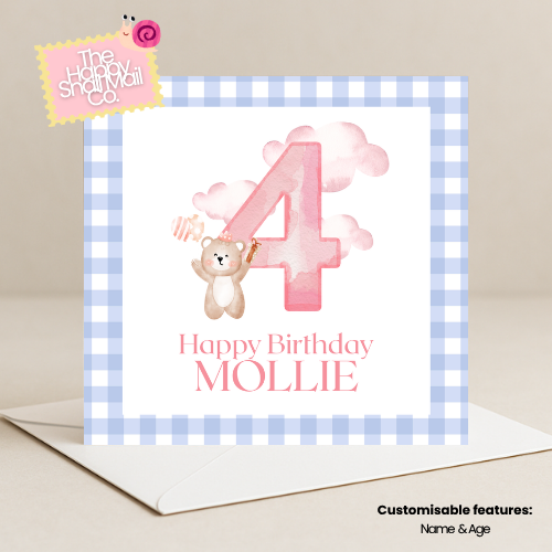 Gingham Horray Card (Customisable)
