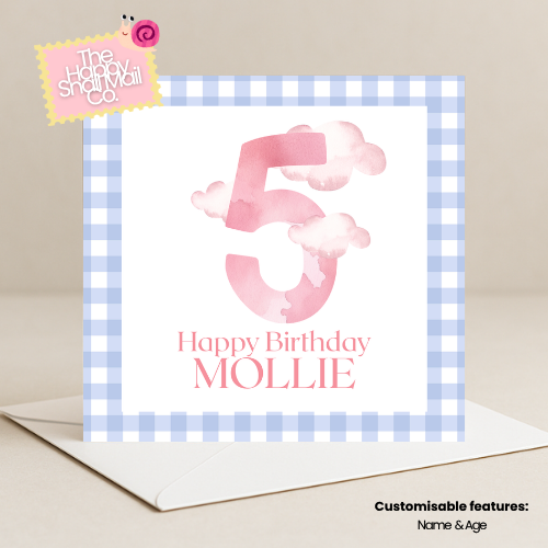 Gingham Sky Card (Customisable)