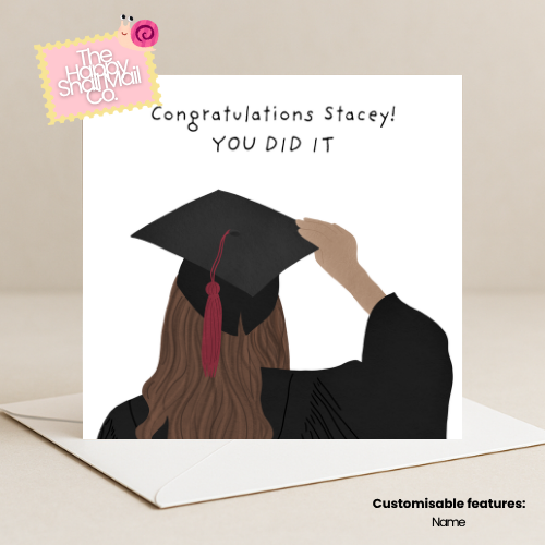 Graduation Hat Card (Customisable)