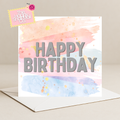 Pastel Splash Birthday Card