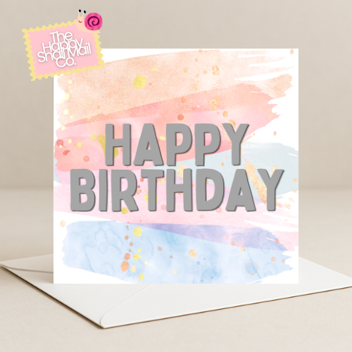Pastel Splash Birthday Card