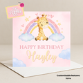 Giraffe Birthday Card (Customisable)