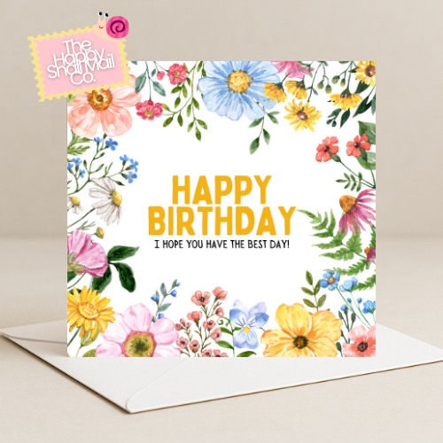 Big Flowers Birthday Card