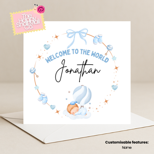 Circle Welcome To The World Blue (Customisable)