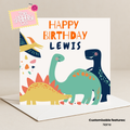 Dino Birthday Card (Customisable)