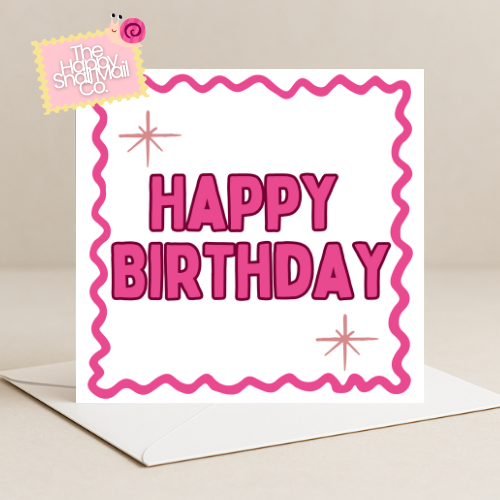 Crazy Pink Birthday Card