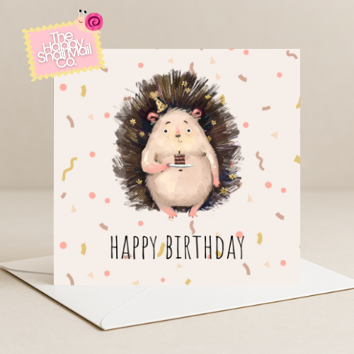Hedgehog Cake Birthday Card