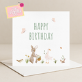 Rabbit Party Birthday Card