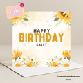 Sunflower Birthday Card (Customisable)