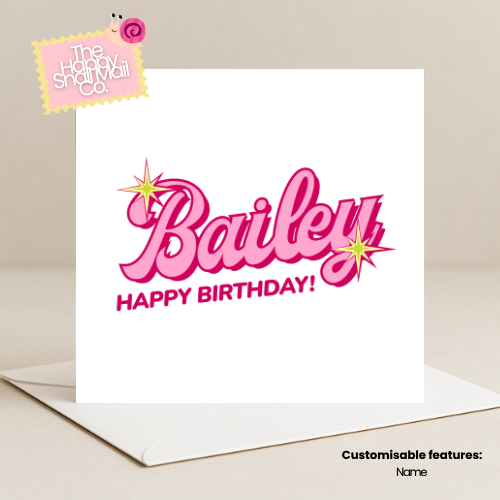 Barbie Girl Birthday Card (Customisable)