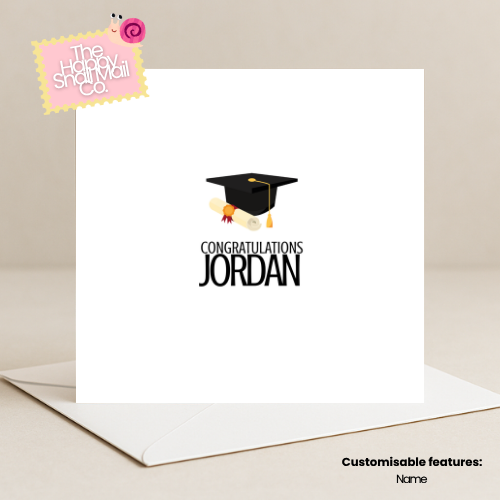 Graduation Hat Card (Customisable)