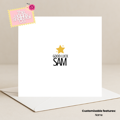 Good Luck Star Card (Customisable)