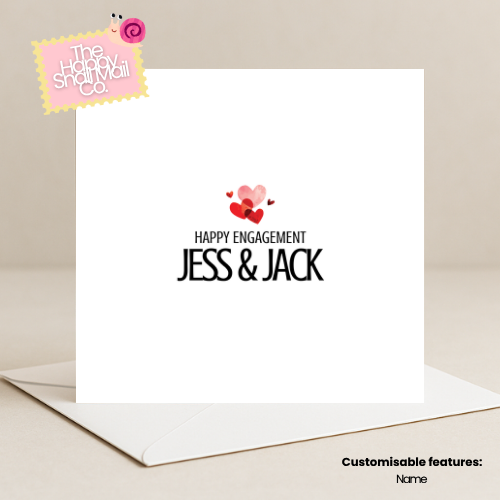 Hearts Box Happy Engagement (Customisable)