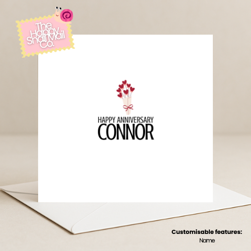 Flower Happy Anniversary Card (Customisable)