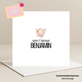 Monkey Birthday Card (Customisable)