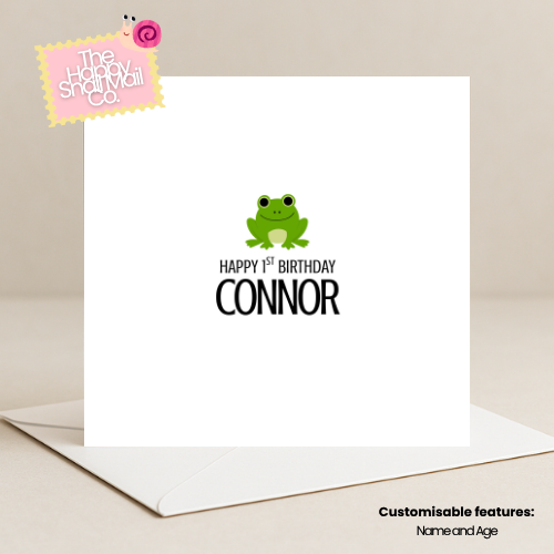 Frog Birthday Card (Customisable)