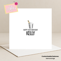 Champagne Birthday Card (Customisable)