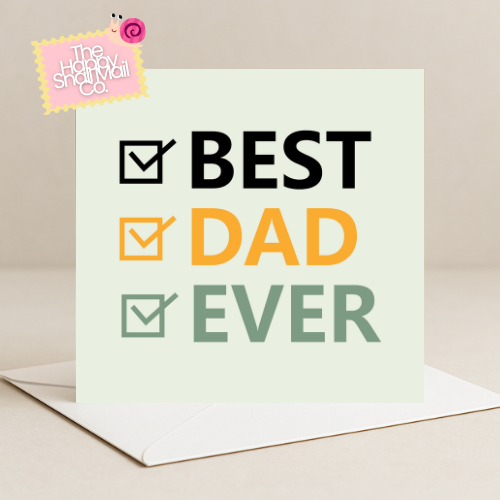 Best Dad Ever Card (Father's Day Card)